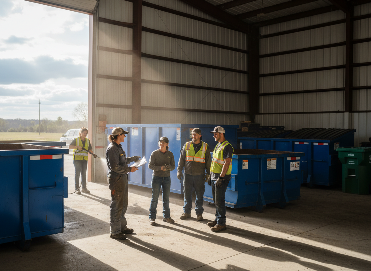 The Quick Dumpster Rental Murphysboro team at work in Murphysboro
